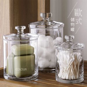 歐式帶蓋加厚玻璃儲物罐