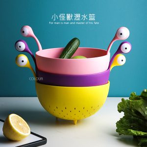 萌趣大眼睛瀝水籃【粉】