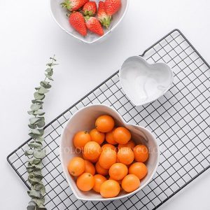 大理石紋陶瓷心形碗