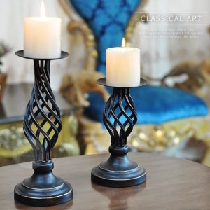 歐式鄉村風 鏤空鐵藝蠟燭台【大號】