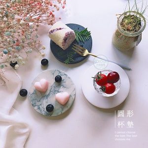 創意大理石圓形杯墊【純淨白】