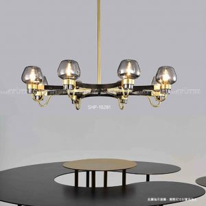 輕奢煙灰色閃金玻璃吊燈SHP-10281