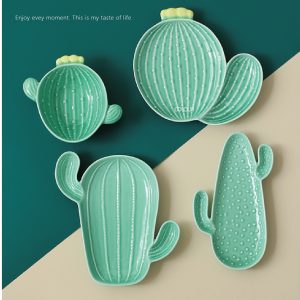 小清新仙人掌陶瓷碗盤