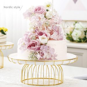 金色鐵藝高腳蛋糕盤