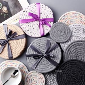 日式棉線編織隔熱墊三入(六款)