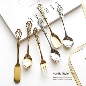 雕花鏤空不銹鋼叉勺