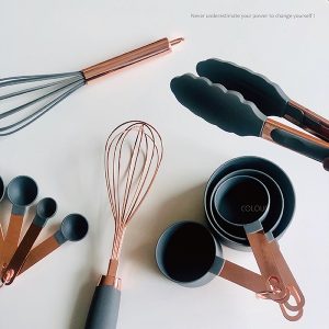 玫瑰金色烘培量勺【藍色】