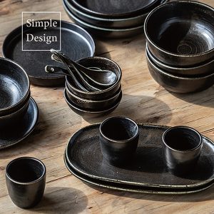 鹽之花黑色螺紋水杯