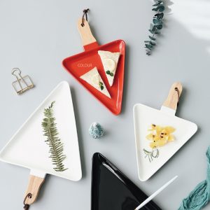 陶瓷三角分格餐盤