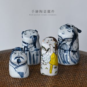 景德鎮手工手繪陶瓷擺件【青花仕女/青花官人】