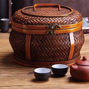 竹編工藝收納籃