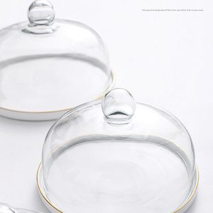 金邊陶瓷蛋糕展示盤