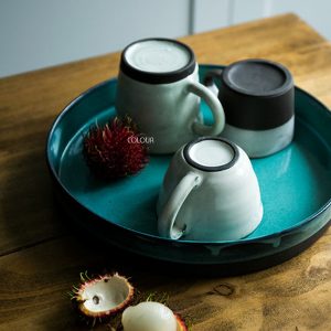 銅綠色歐式陶瓷托盤