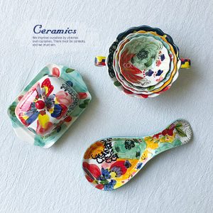 An繁花重彩陶瓷湯勺架