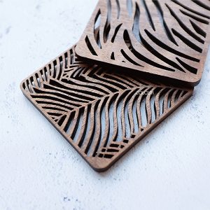 原創鏤空雕花木質杯墊【兩款】