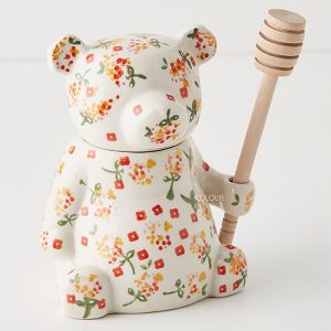 陶瓷碎花小熊蜂蜜罐