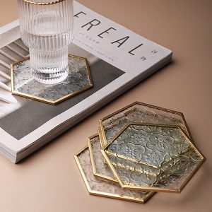 復古窗花玻璃杯墊