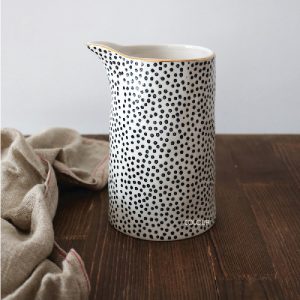 【微瑕】金邊手捏波點陶瓷花器