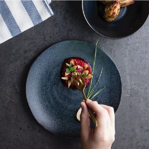 創意仿古藍小盤21cm