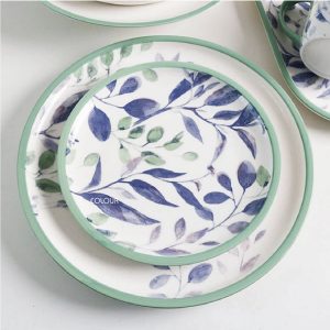 韓國水彩文藝花草插畫餐盤