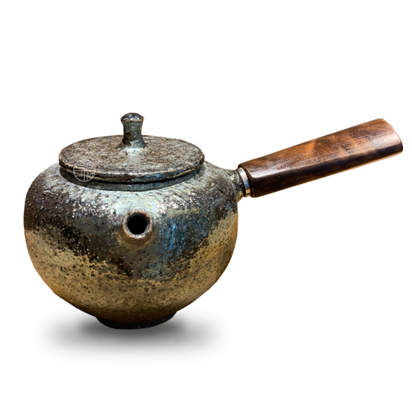 張允澄|黑岩志野柴燒側把壺BK-TP-006