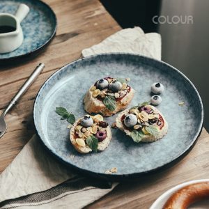 歐式陶瓷大理石灰圓盤