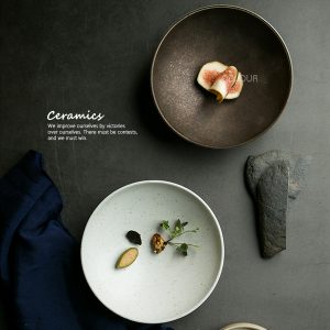 白山歐式噴釉尖底碟