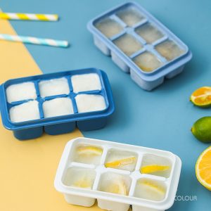 繽紛矽膠自製含蓋冰塊盒【藍紅綠款/黃藍綠款】