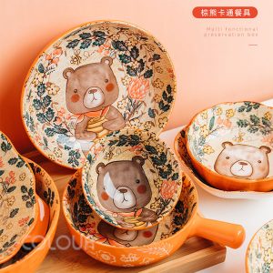 北歐風童趣棕熊系列餐盤