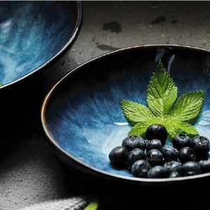 日式深藍陶瓷碗