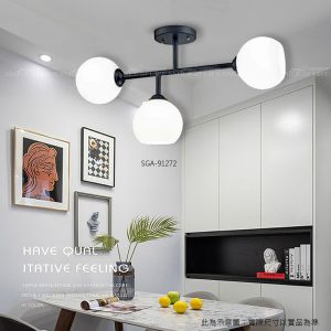 鐵藝烤漆圓球半吸頂燈SGA-91272