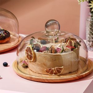 歐式蛋糕罩+木托盤【多種尺寸】