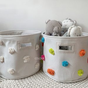 毛球玩具衣物收納籃【彩色/灰色/純白】
