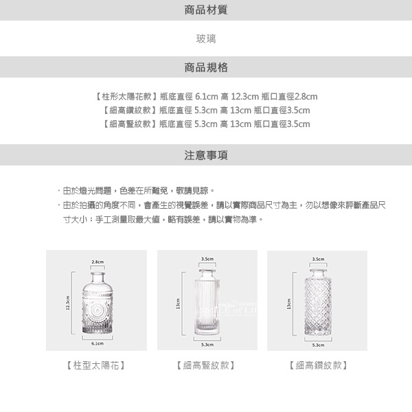 歐式浮雕玻璃小花瓶:圖片 8
