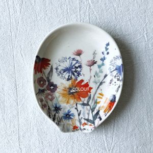 歐美水彩花卉陶瓷盤