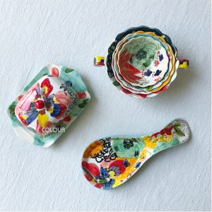 美國繁花重彩陶瓷牛油盒