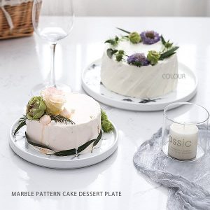 大理石紋陶瓷蛋糕盤
