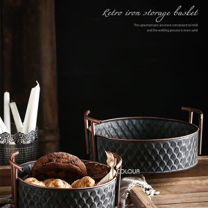 刻紋鐵藝麵包籃