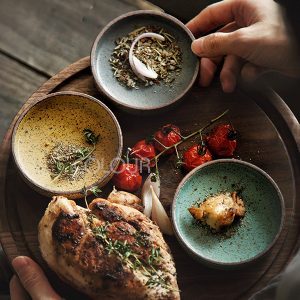 復古多色陶瓷醬料碟