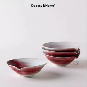 胭脂紅流嘴淺碗