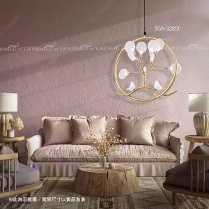 圓環兩色烤漆鐵藝玻璃鳥藝術燈 SGA-92813~14【金/黑】