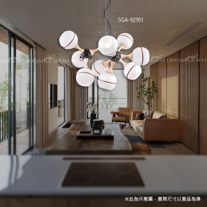 木紋烤漆鐵藝吊燈 SGA-92951~53