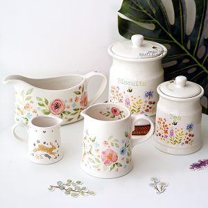歐洲插畫陶瓷罐/奶杯