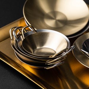 韓式雙耳不銹鋼醬碟