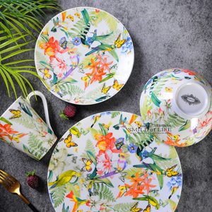 歐州花卉陶瓷餐盤【兩款尺寸】