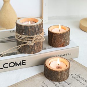 田園風小木樁燭台【三款】