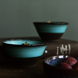 【微瑕】 日式粗陶窯變小碗