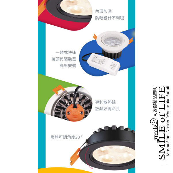 7公分微笑崁燈5W:圖片 2