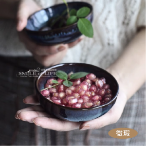 【微瑕】孔窯雀紋流釉變沾料碟