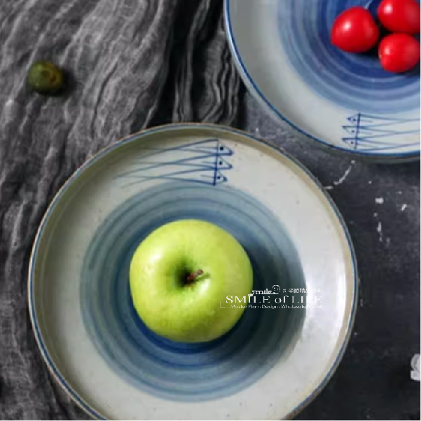 手繪釉下彩菜盤:圖片 2